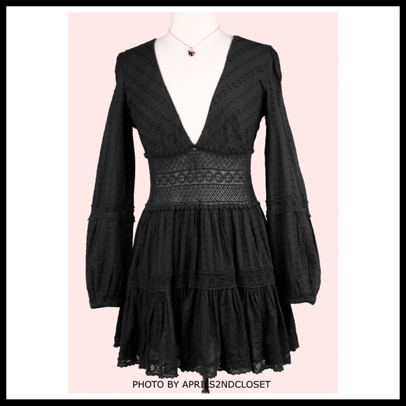 FREE PEOPLE BOHO LONG SLEEVES MINI DRESS A3C - Picture 2 of 16